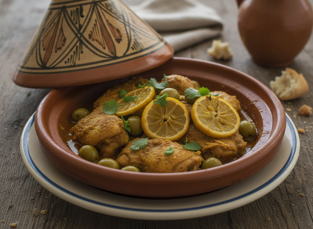 طاجين دجاج بالزيتون