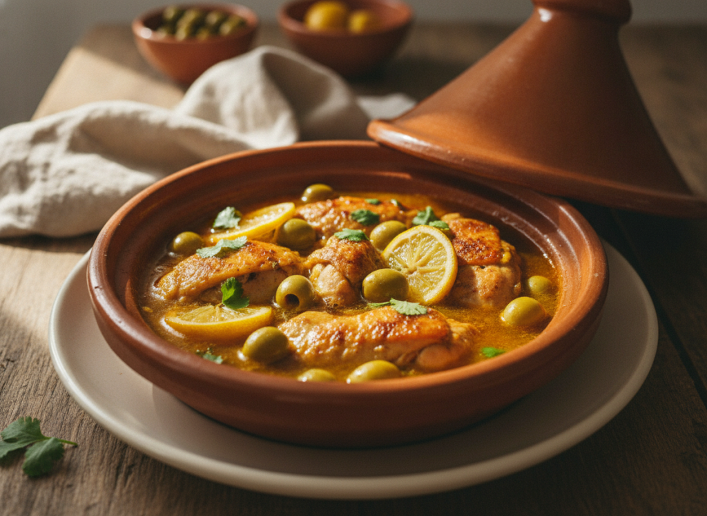 طاجن دجاج بالزيتون